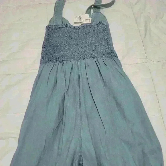 Aerie Keyhole Cutout Denim Wide Leg Jumpsuit - Picture 6 of 6